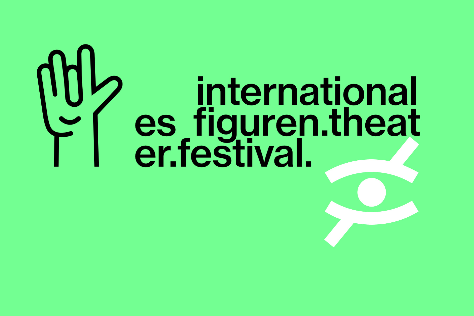 Logo des Figurentheaterfestvals 2025 in Erlangen und ein Zeichen für Audiodeskription