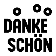 Das Wort Dankeschön mit 3 kleinen Kreisen darüber ist das Symbol für: Danke!